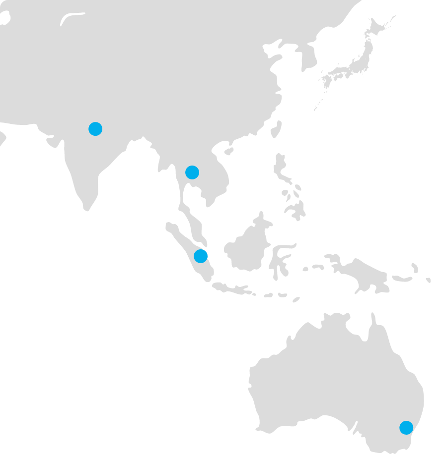 海外グループ会社がマークされた地図